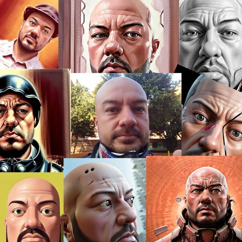 Composition of profile images generated by AI